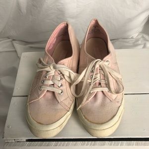 Pink canvas sneakers sz 9